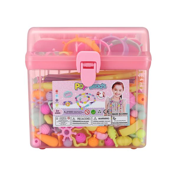 Snap Pop Beads Play Toys Set DIY Jewelry Making Kit Art Craft Supplies Children Girls Necklace Bracelet Ring Hairband Christmas Birthday Gifts