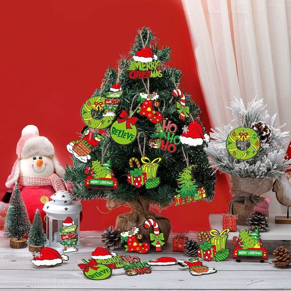 36PCS Christmas Tree Ornaments Decorations, Xmas Hanging Charms Ornaments Decorative, Merchandise Gift Ideas Holiday Decor Indoors Home House Decorations