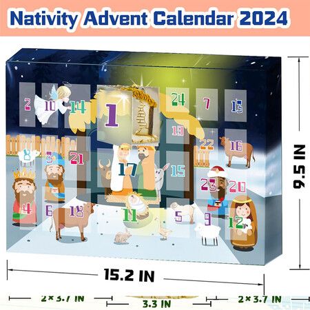 Nativity Advent Calendar  Nativity Set for Kids Christmas Advent Calendar for Kids Boys Girls Teens Toddler Children Christian Religious Advent Calendar Gifts Toy