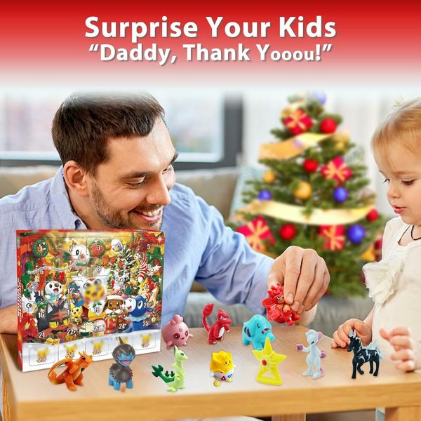 Kids Holiday Advent Calendar 2024, 24 Surprise Holiday Gifts with Toys, Countdown to New Year and Christmas, Christmas Gifts for Kids, Kids Toys for 3 4 5 6 7 8 Year Old Boys Girls