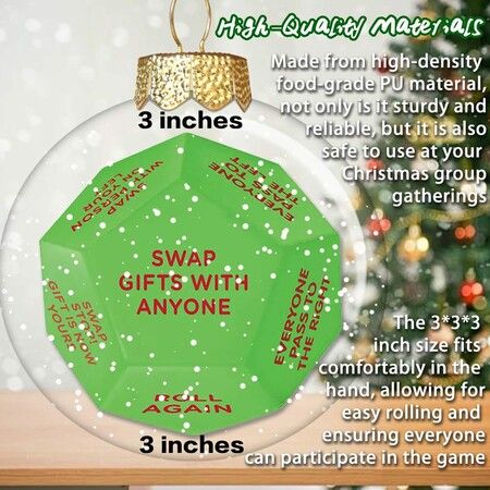 Santa Swap Gift Exchange Dice Game,Christmas Games for Family, Exchange Dice Game,12 Different Sides Gift Exchange Game,For Family Party
