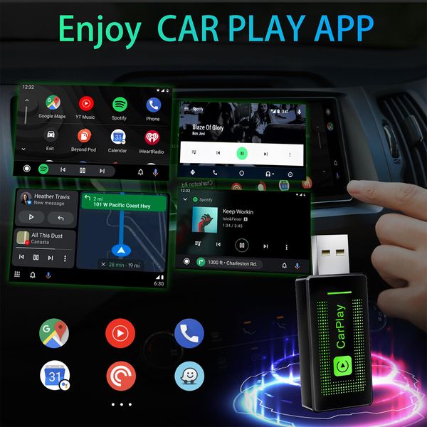 Wireless Carplay Adapter for iPhone,Upgrade USB CarPlay Wireless Stick,Easy Plug & Play,Compatible with Cars from 2016 & iPhone iOS 10+