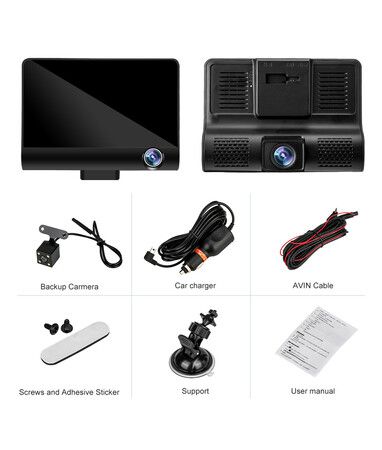 Lens Car Dash Camera Front Inside Rear Camera Car Camera Wide Angle Looping Recording G-Sensor Max Support Card HDR Motion Detection