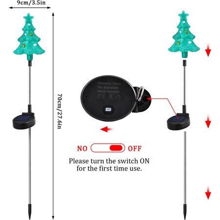 Solar Christmas Lights Outdoor, 3 Pack Christmas Decorations, Solar Powered LED Lights, Pathway Light for Yard Patio Garden Decoration