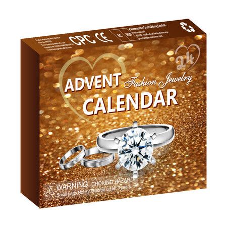 24-Day Christmas Advent Calendar Set -2024 Countdown to Christmas, Fashion Jewelry Party Kit with Rings,Earrings,Necklaces