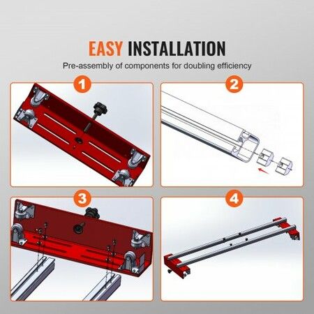 Router Sled, 1525 mm, Portable and Easy to Adjust Slab Flattening Jig, DIY Woodworking Router Sled for Flattening Slabs, Slab Guide Jig Trimming Planing Machine for Wood Flattening, Home DIY