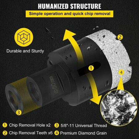 Diamond Drill Bits 9PCS Diamond Hole Saw 5/6/8/10/12/20/32/35/68mm Tile Hole Saw Kit Vacuum Brazed Diamond Drill Bit 0.59in Segment Tile Hole Saw w Storage Case for Tile Ceramic Porcelain Marble