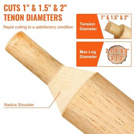 Tenon Cutter, 1"/25.4mm & 1.5"/38mm & 2"/50.8mm, Premium Aluminum & Steel Log Furniture Cutter, with Dual Straight Blades & Button Screws Home Master Kit, Commercial Starter’s Tool for Home