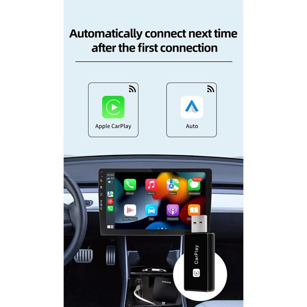 Wireless CarPlay Adapter,Converts Wired to Carplay Wireless Adapter,Plug and Play-Seamless Fast Response Stable Bluetooth Connection CarPlay for iPhone iOS 10+ and Cars from 2016