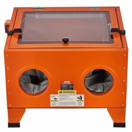 25 Gallon Sandblasting Cabinet, 40-120PSI Portable Benchtop Sand Blasting Cabinet, Heavy Duty Steel Sand Blaster with Blasting Gun & 4 Ceramic Nozzles for Paint, Stain, Rust Removal