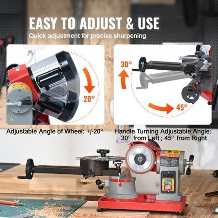 Circular Saw Blade Sharpener Grinder 370W 3600RPM with Water Tank 5" Wheel