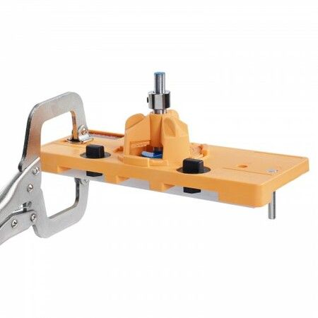 Concealed Hinge Jig, Cabinet Hinge Jig with C-Type Clamp and Accessories, PA66 Nylon and Steel Material, Accurate Hinge Drill Jig Woodworking Tool for Doors Cabinets Hinges Mounting