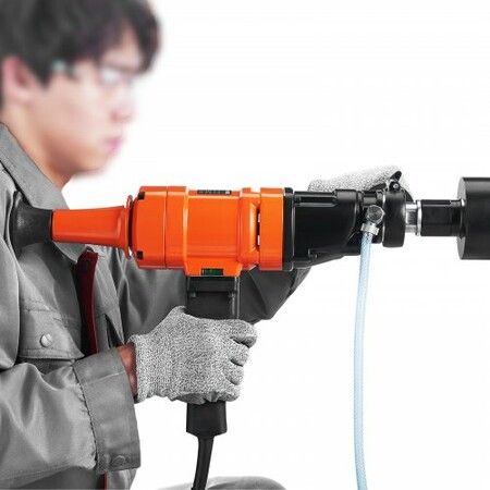 Diamond Core Drilling Machine, 4in Handheld Wet Concrete Core Drill Rig, 1100-2400RPM Two Speed & 1-1/4" Thread & 2 Bubble Levels, 3-4in Drilling Diameter for Concrete Brick Block Stone, 1500W