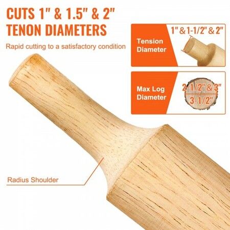 Tenon Cutter, 1"/25.4mm & 1.5"/38mm & 2"/50.8mm, with Dual Curved Blades & Button Screws Home Master Kit, Premium Aluminum & Steel Log Furniture Cutter, Commercial Starter’s Tool for Home DIY