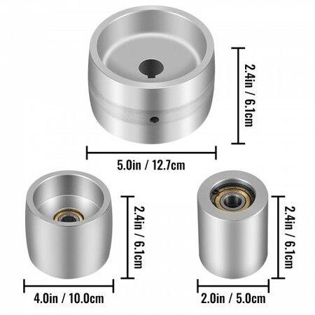 Belt Knife Grinder 2"x72" Wheel Set 5" Drive 5/8" Bore 4" Track 2" Idler