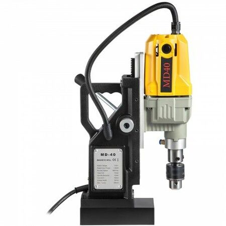 Magnetic Drill, 1100W 1.57" Boring Diameter, 2697lbf/12000N Portable Electric Mag Drill Press with 7 Bits, 580 RPM Max Speed Drilling Machine for any Surface and Home Improvement