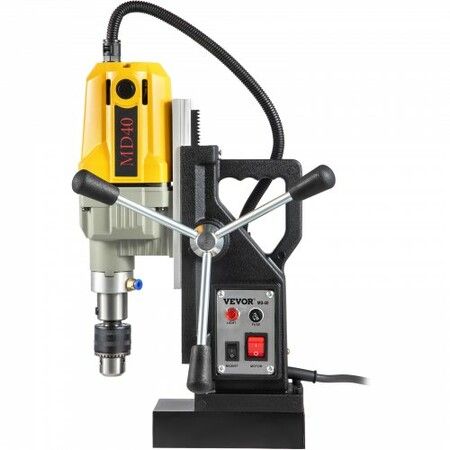 Magnetic Drill, 1100W 1.57" Boring Diameter, 2697lbf/12000N Portable Electric Mag Drill Press with 7 Bits, 580 RPM Max Speed Drilling Machine for any Surface and Home Improvement