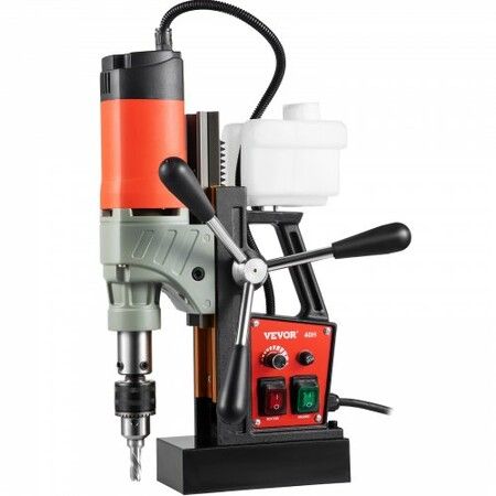 Magnetic Drill, 1200W 1.57" Boring Diameter, 2922lbf/13000N Portable Electric Mag Drill Press with Double Dovetail Rail, 580 RPM Variable Speed Drilling Machine for any Surface