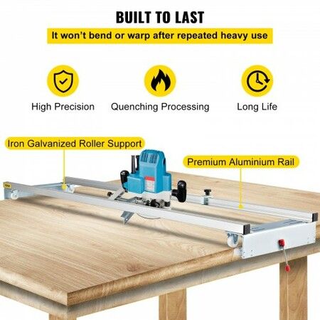 Router Sled, 64 inches /162.6 cm Width, Slab Guide Jig for Woodworking with Locking Function, Portable and Easy to Adjust, Trimming Planing Machine for Wood Flattening, Home DIY