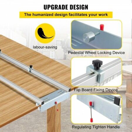 Router Sled, 64 inches /162.6 cm Width, Slab Guide Jig for Woodworking with Locking Function, Portable and Easy to Adjust, Trimming Planing Machine for Wood Flattening, Home DIY