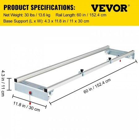 Router Sled, 64 inches /162.6 cm Width, Slab Guide Jig for Woodworking with Locking Function, Portable and Easy to Adjust, Trimming Planing Machine for Wood Flattening, Home DIY