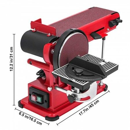 Belt Sander 4" x 36", Disc Combo Sander 6",Electric Adjustable Bench Belt Sander 375W,Grinder Bench Sanding Machine With 4 Rubber Foot Pad