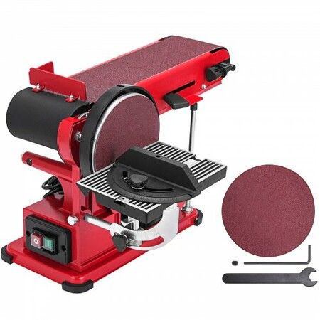 Belt Sander 4" x 36", Disc Combo Sander 6",Electric Adjustable Bench Belt Sander 375W,Grinder Bench Sanding Machine With 4 Rubber Foot Pad