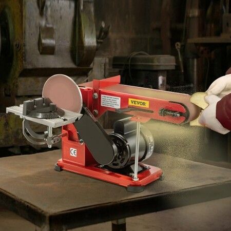 Belt Sander 4" x 36", Disc Combo Sander 6",Electric Adjustable Bench Belt Sander 375W,Grinder Bench Sanding Machine With 4 Rubber Foot Pad