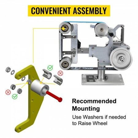 Belt Grinder 2" x 72" Wheel Set, Belt Knife Grinder Wheel Set, Aluminum Belt Grinder Wheel Crowned for Knife Grinder with 4" Drive Wheel (0.94" Bore), 3" Tracking Wheel and 2 x 2" Idler Wheels