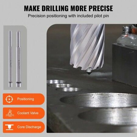 Annular Cutter Set, 13 pcs Weldon Shank Mag Drill Bits, 2" Cutting Depth, 7/16" to 1-1/16" Cutting Diameter, M2AL HSS, with 2 Pilot Pins, Hex Wrench and Portable Case, for Using with Magnetic Dr