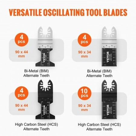 30PCS Multi Tool Blades Kits, Universal Quick Release Oscillating Saw Blades, 8 Types Wood Metal Plastic Oscillating Tool Blades, Fit Dewalt Bosch Milwaukee Hitachi Chicago Craftsman