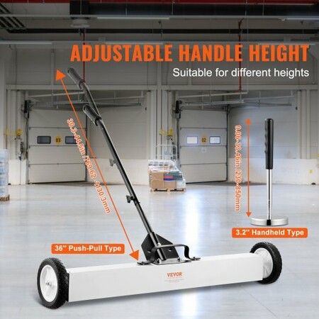 36-Inch Magnetic Sweeper with Wheels Telescoping Magnetic Pickup Tool