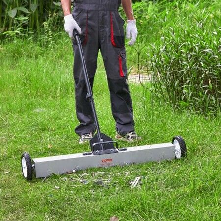 36-Inch Magnetic Sweeper with Wheels Telescoping Magnetic Pickup Tool