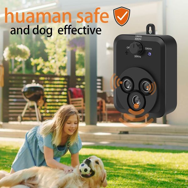 Anti Barking Device with 3 Ultrasonic Level Automatic bark Stopper Dog Barking Deterrent Tool,50ft Range