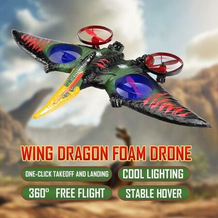 Pterodactyl Toys for Kids, Remote Controlled Aircraft,Flying Toys Birthday Gifts for Boys,Hobby RC Plane for Beginners (Green)