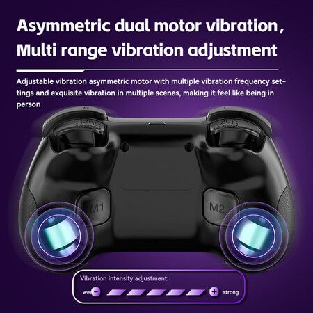 Controller Remote Joystick for iOS/Android, Wireless Switch Controller with Macro Buttons/Hall-Rocker/Hall-Trigger, Black