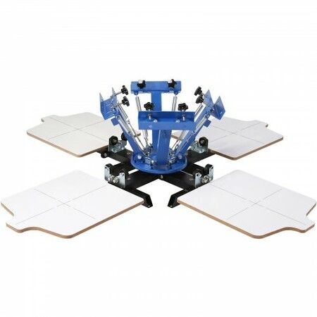 4 Color 4 Station Silk Screening Screenprint Press Screen Printing Machine