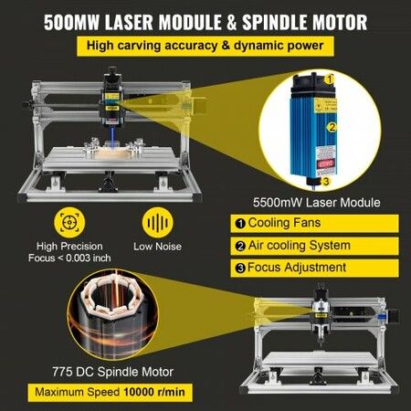 CNC 3018 DIY 3 Axis Engraver Kit With 5500mw Laser Engraver Milling Machine For Wood PVB PCB