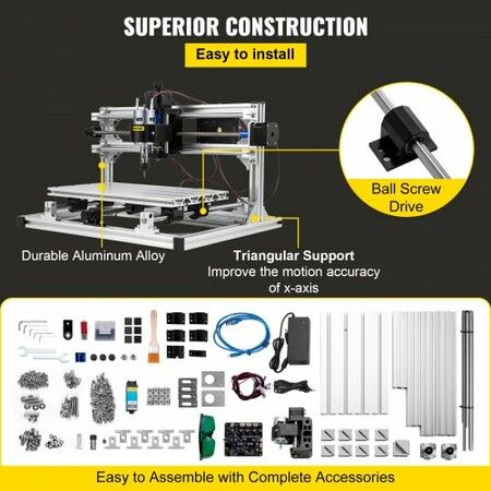 CNC 3018 DIY 3 Axis Engraver Kit With 5500mw Laser Engraver Milling Machine For Wood PVB PCB