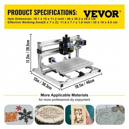 CNC 3018 DIY 3 Axis Engraver Kit With 5500mw Laser Engraver Milling Machine For Wood PVB PCB