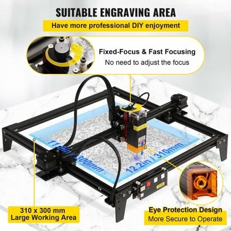 Desktop Laser Engraver 12.2"x11.8" Large Engraving Area 5.5W Laser Power