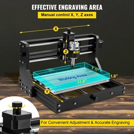 CNC 3018 Pro CNC 3018 300×180×45 mm CNC Machine GRBL Control Mini Engraver with Offline Controller 3 Axis Engraving Machine for Carving Milling Plastic, Acrylic, PVC and Wood