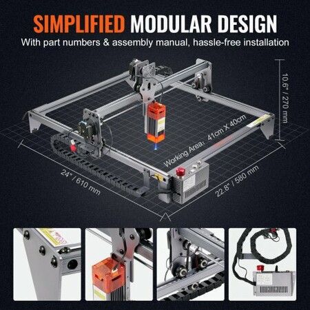 Laser Engraver, 5W Output Laser Engraving Machine, 16.1" x 15.7" Large Working Area, 10000mm/min Movement Speed, Compressed Spot with Eye Protection, Laser Cutter for Wood, Metal, Acrylic