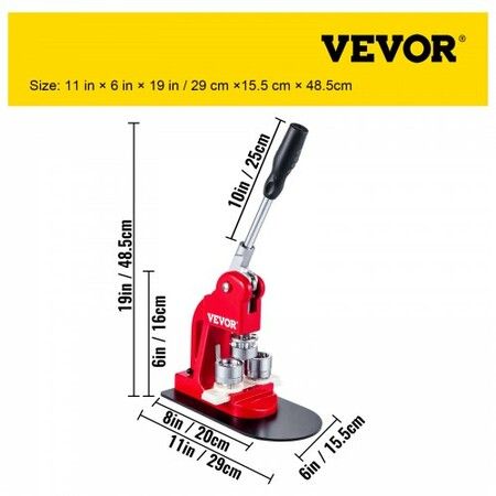 Button Maker Button Badge Maker 32mm(1.25in) DIY Pin Button Maker Machine with1000 Pcs Free Button Parts & Circle Cutter Installation-Free Button Press Kit