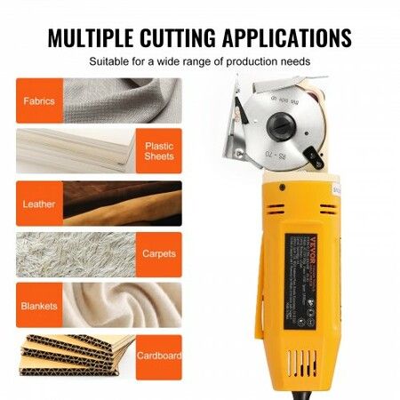 Fabric Cutter, 170W Electric Rotary Fabric Cutting Machine, 1" Cutting Thickness, Octagonal Knife, with Replacement Blade and Sharpening Stones, for Multi-Layer Cloth Fabric Leather