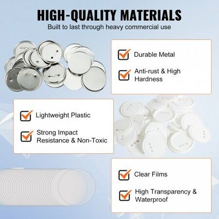 3" 75mm Button Badge Parts Supplies for Button Maker Machine 200 Sets