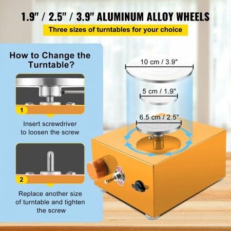 Mini Pottery Wheel, 30W 0-2000 RPM Ceramic Wheel, Adjustable Speed DIY Clay Machines, Electric Sculpting Kits with 3 Turntables Trays and 16pcs Tools for Art Craft Work Molding Gift and Home DIY