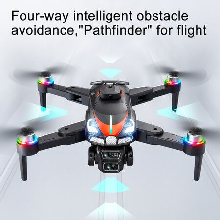 8K Dual Camera Drone 2.4G Brushless Optical Flow Obstacle Avoidance Aerial Photography Drone Color Silver And Blue