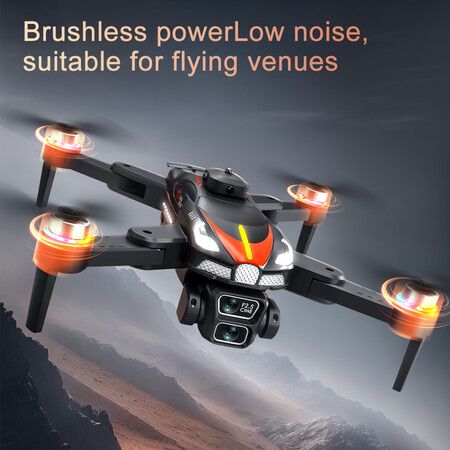 8K Dual Camera Drone 2.4G Brushless Optical Flow Obstacle Avoidance Aerial Photography Drone Color Silver And Blue