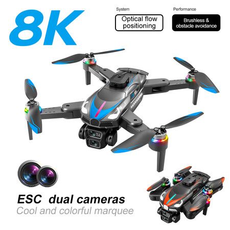 8K Dual Camera Drone 2.4G Brushless Optical Flow Obstacle Avoidance Aerial Photography Drone Color Black And Red